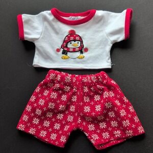 Build A Bear Red Snowflake Penguin Pajamas PJs Outfit BABW 2011